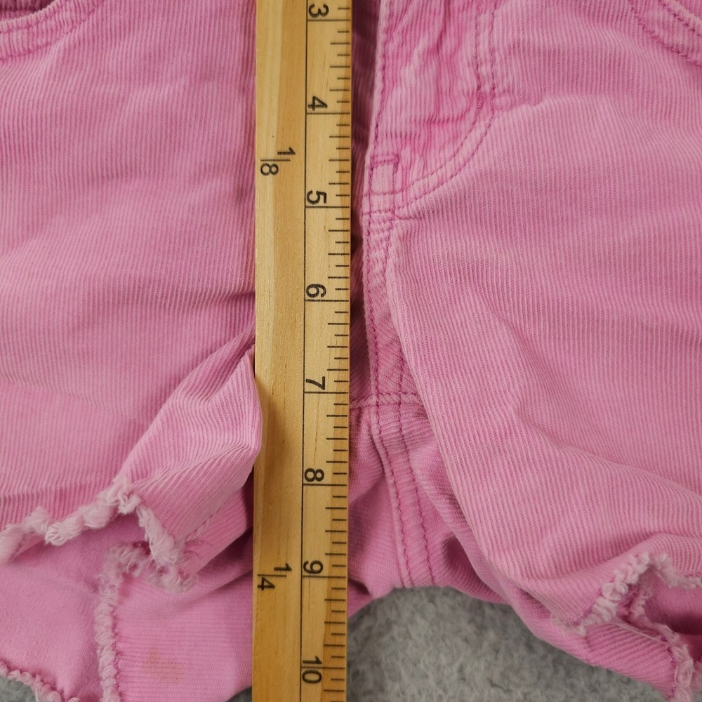 American Eagle Shorts Womens 0 Pink Corduroy Micro Mini Low Rise Cut Off Stretch - Picture 6 of 11